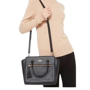 Kate Spade Chester Street Small Allyn Leather Satchel Bag Black Leather